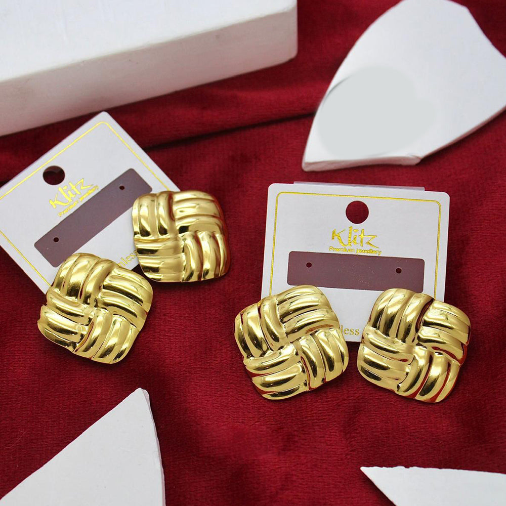 Klitz Gold Plated Stunning Fashion Stud Earring