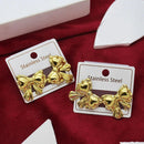 Klitz Gold Plated Stunning Fashion Bow Stud Earring