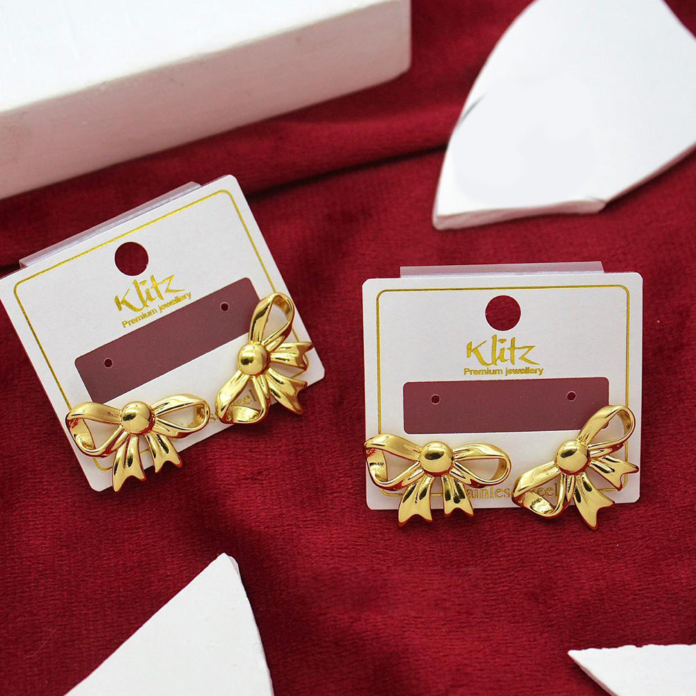 Klitz Gold Plated Stunning Fashion Stud Earring