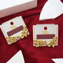 Klitz Gold Plated Stunning Fashion Bow Stud Earring