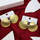 Klitz Gold Plated Stunning Fashion Shell  Stud Earring