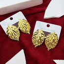 Klitz Gold Plated Stunning Fashion Leaf Shape Stud Earring