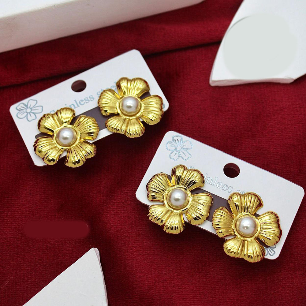Klitz Gold Plated Stunning Fashion Stud Earring