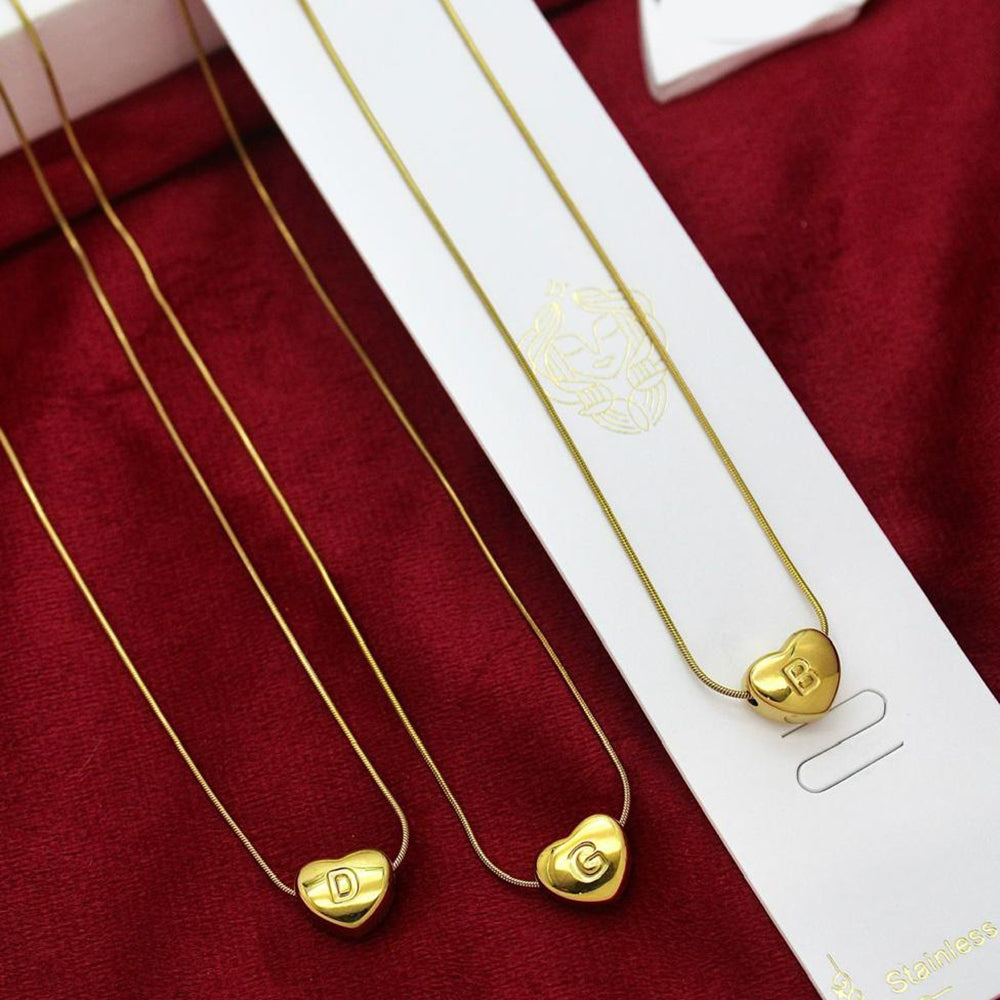 Klitz Stunning Gold Plated Heart Shape Chain Pendant