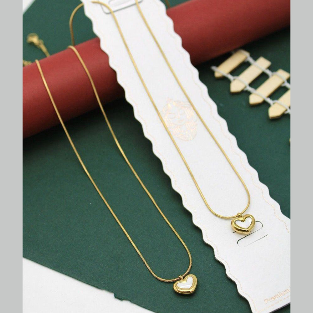 Klitz Stunning Gold Plated Heart Shape Chain Pendant
