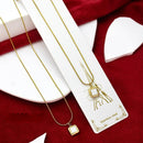 Klitz Stunning Gold Plated Square Shape Chain Pendant