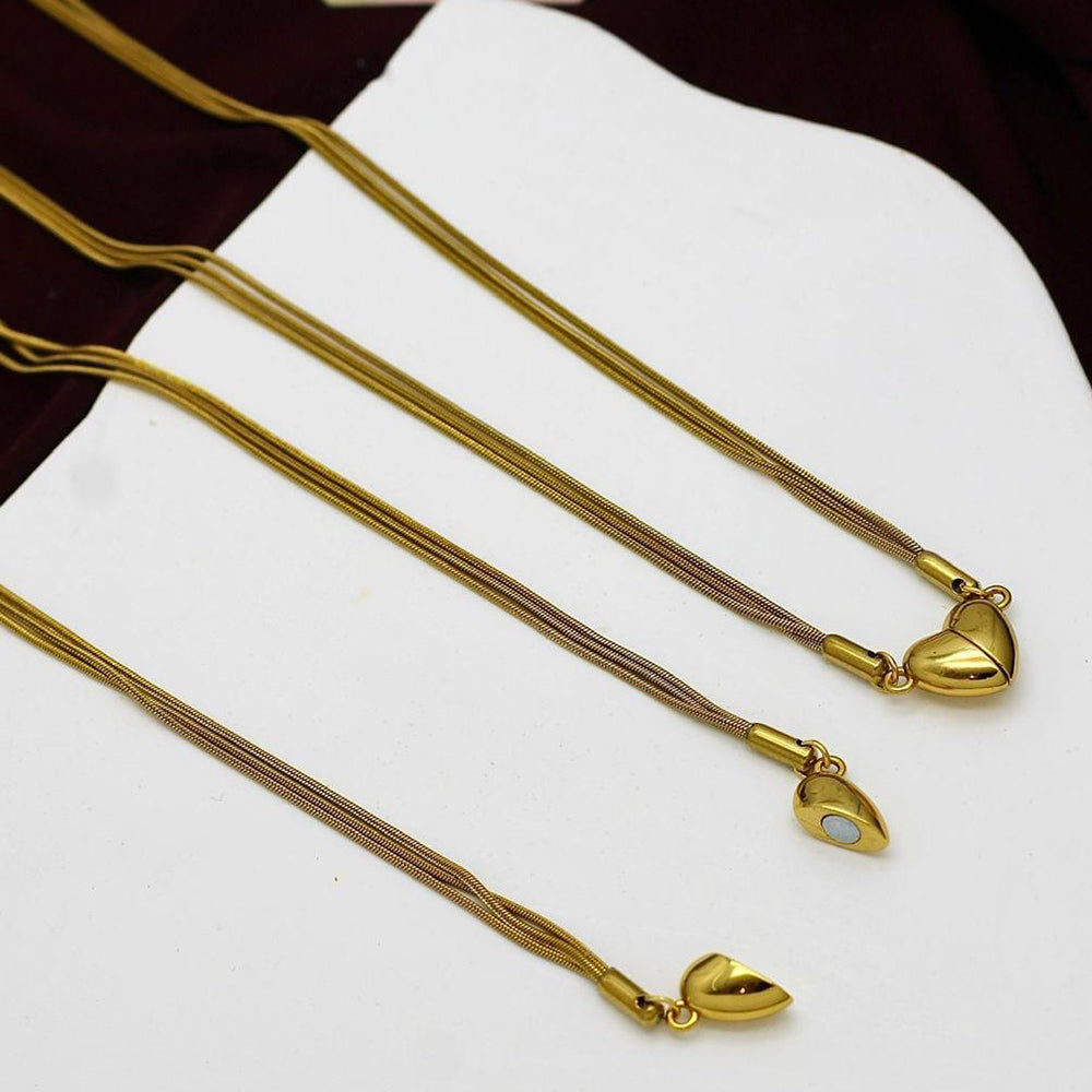 Klitz Stunning Gold Plated Heart Shape Magnet Chain Pendant
