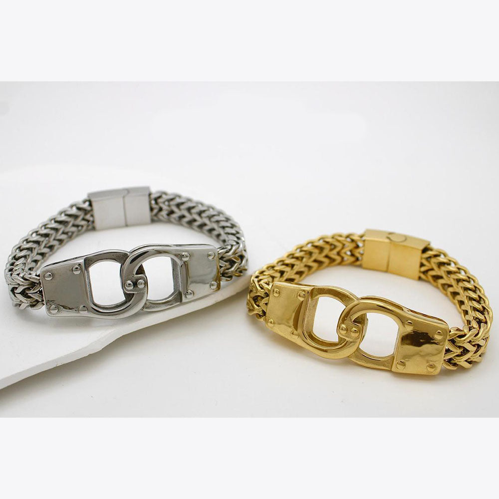 Klitz Stunning Gold / Silver Plated Men's Bracelet