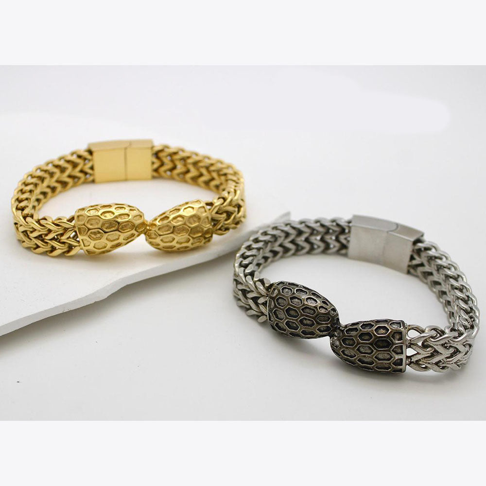 Klitz Stunning Gold / Silver Plated Men's Bracelet
