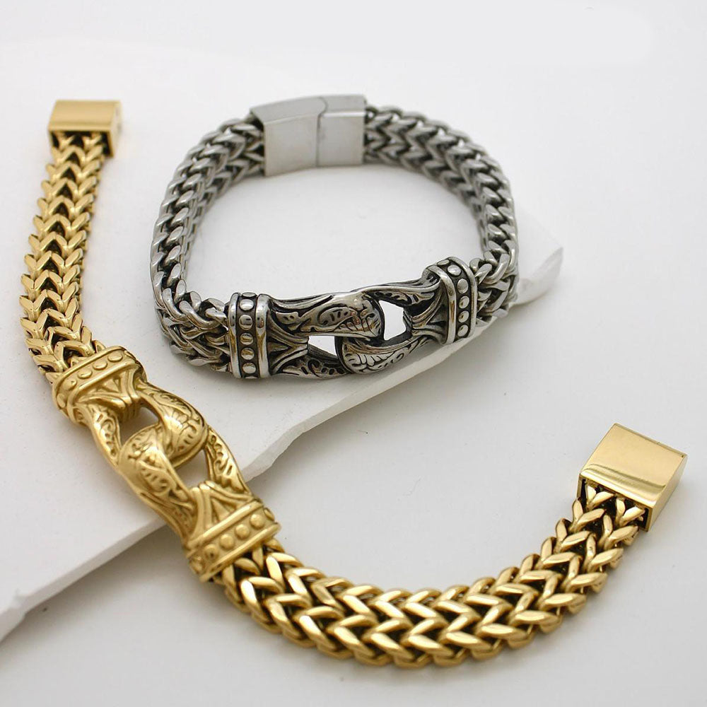 Klitz Stunning Gold / Silver Plated Men's Bracelet