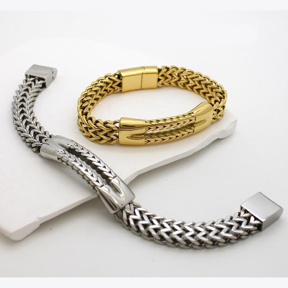 Klitz Stunning Gold / Silver Plated Men's Bracelet