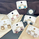 Klitz Sparkling Crystal Stone Owl Design Stud Earrings