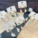 Klitz Sparkling Leaf Enamel Dangler Earrings (Assorted Color)