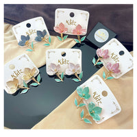 Klitz Cute Flower Blossom Studs Earrings (Assorted Color)