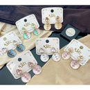 Klitz Sparkling Leaf Enamel Dangler Earrings (Assorted Color)