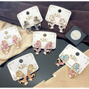 Klitz Sparkling Leaf Enamel Dangler Earrings (Assorted Color)