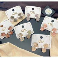 Klitz Sparkling Leaf Enamel Dangler Earrings (Assorted Color)