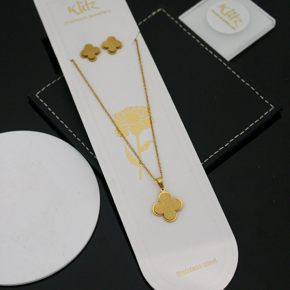 Klitz Trendy Four-Leaf Clover Necklace Set