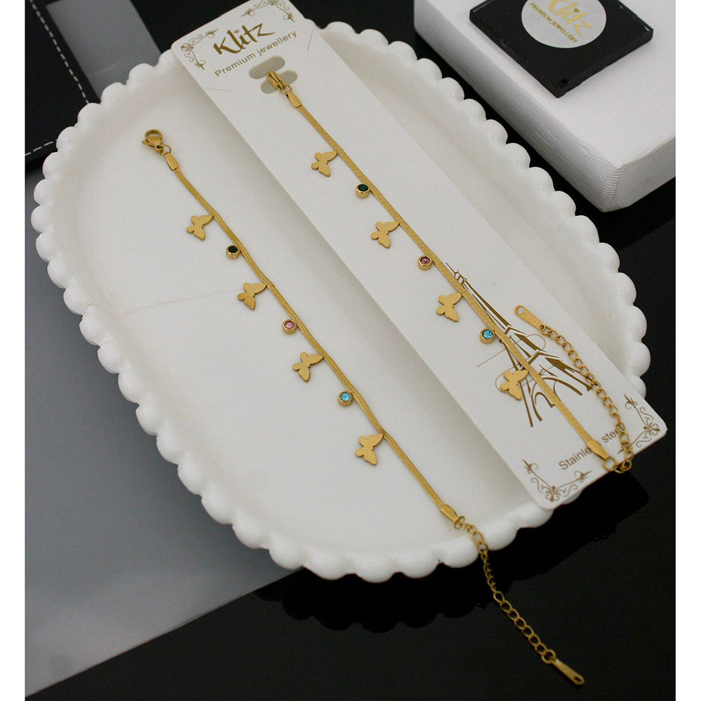 Klitz Premium Butterfly Sparkle Design Austrian Stone Bracelet (1 Piece Only) (Assorted Desing)