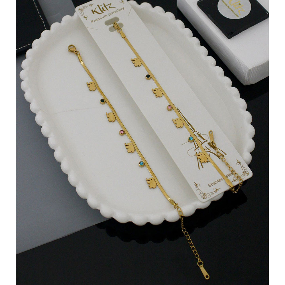 Klitz Premium Elephant Sparkle Design Austrian Stone Bracelet (1 Piece Only) (Assorted Desing)