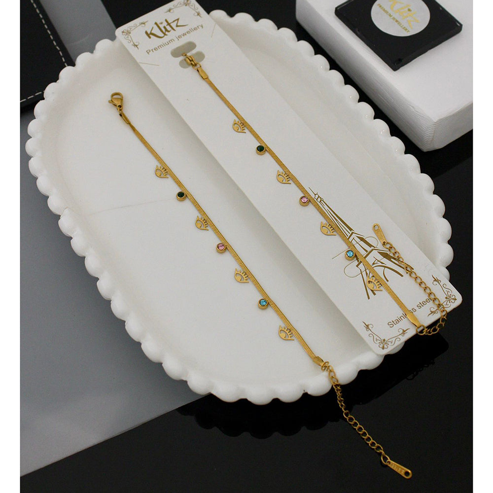 Klitz Premium Evil Eye Protection Sparkle Design Austrian Stone Bracelet