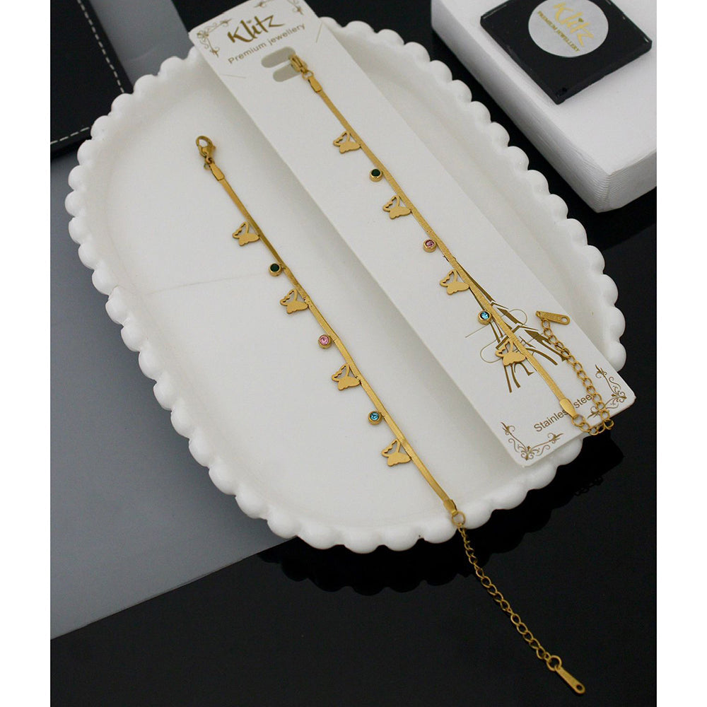 Klitz Premium Butterfly Sparkle Design Austrian Stone Bracelet (1 Piece Only) (Assorted Desing)