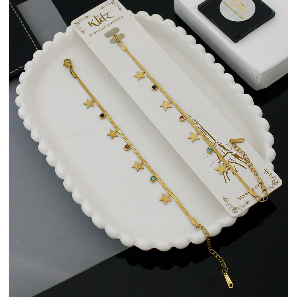 Klitz Premium Star Shape Sparkle Design Austrian Stone Bracelet (1 Piece Only) (Assorted Desing)