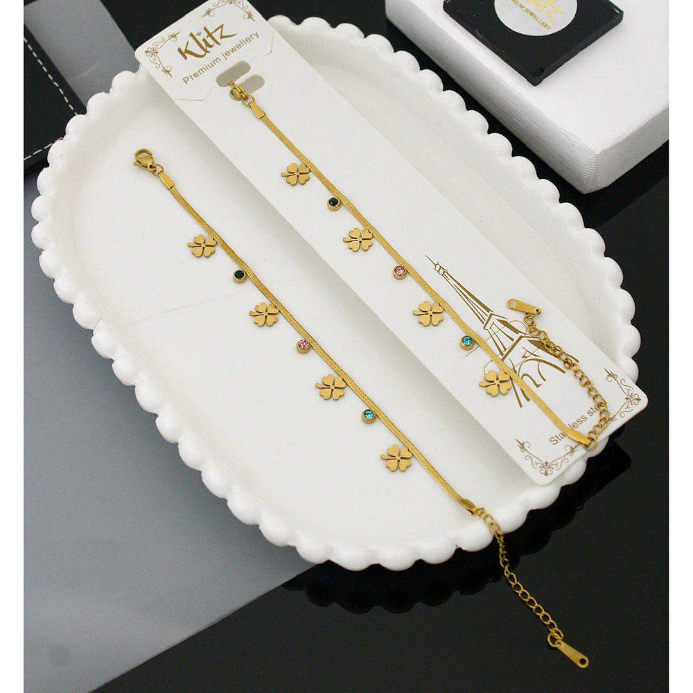 Klitz Premium Flower Sparkle Design Austrian Stone Bracelet (1 Piece Only) (Assorted Desing)