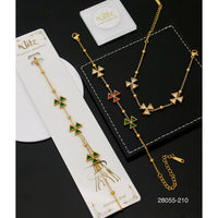 Klitz Premium Quality Shimmer Crystal Adjustable Chain Bracelet