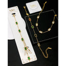 Klitz Premium Quality Shimmer Crystal Adjustable Chain Bracelet