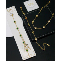 Klitz Premium Quality Shimmer Crystal Adjustable Chain Bracelet