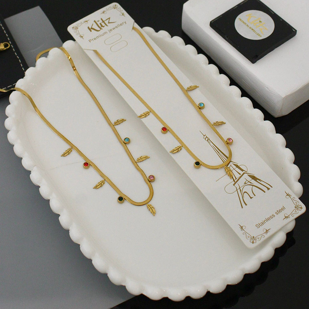 Klitz Premium Finish Glam Austrian Stone Necklace (1 Piece Only)