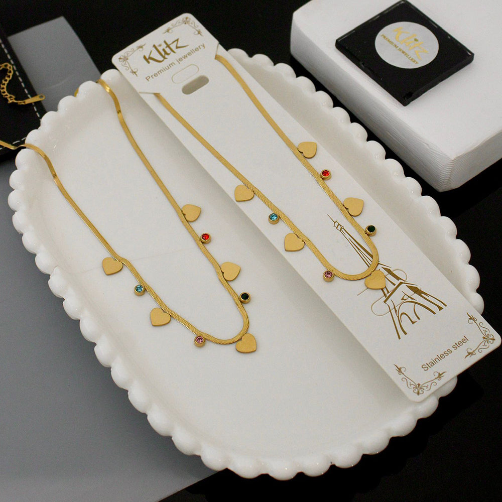 Klitz Premium Finish Glam Austrian Stone Necklace (1 Piece Only)