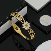 Klitz Elegant Floral Cutwork Enamel Bracelet