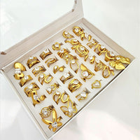 Klitz Glam Crystal Stone Finger Ring Assorted Design 