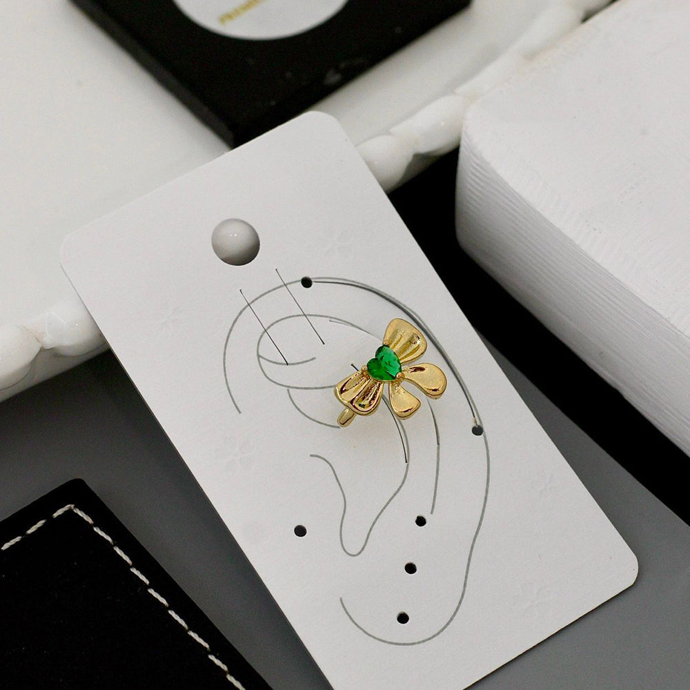 Klitz Sparkling Crystal Stone Bow Shape Earcuff Earrings