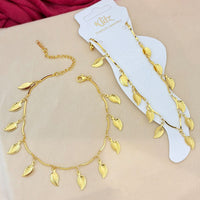 Klitz Adjustable Leaf Charm Chain Bracelet