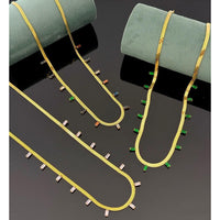 Klitz Crystal Modern Minimal Snake Chain Necklace