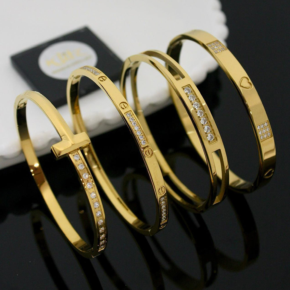 Klitz Classic Austrian Stone Openable Bracelet for Daily Wear  ( 1 Piece Only) (Assorted Desing)