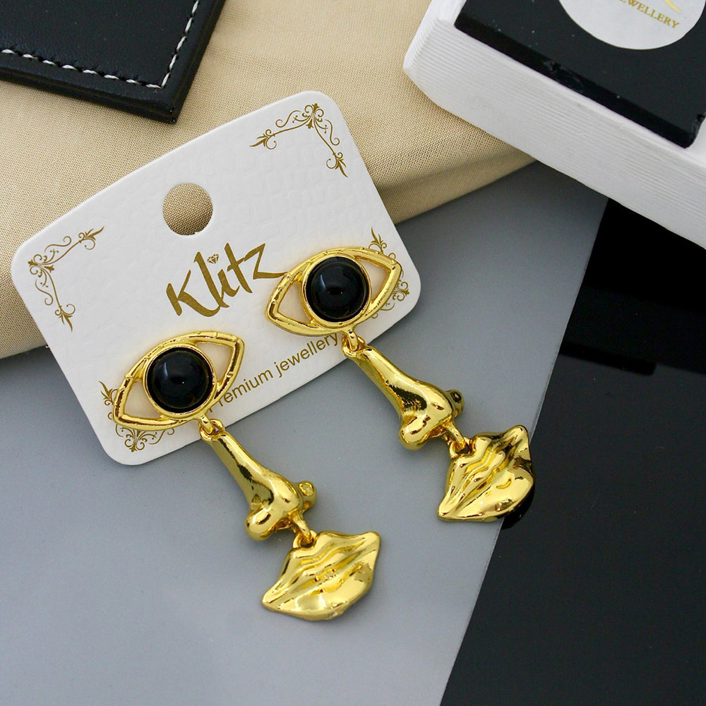 Klitz Trendy Artistic Eye Design Dangler Earrings