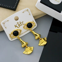 Klitz Trendy Artistic Eye Design Dangler Earrings