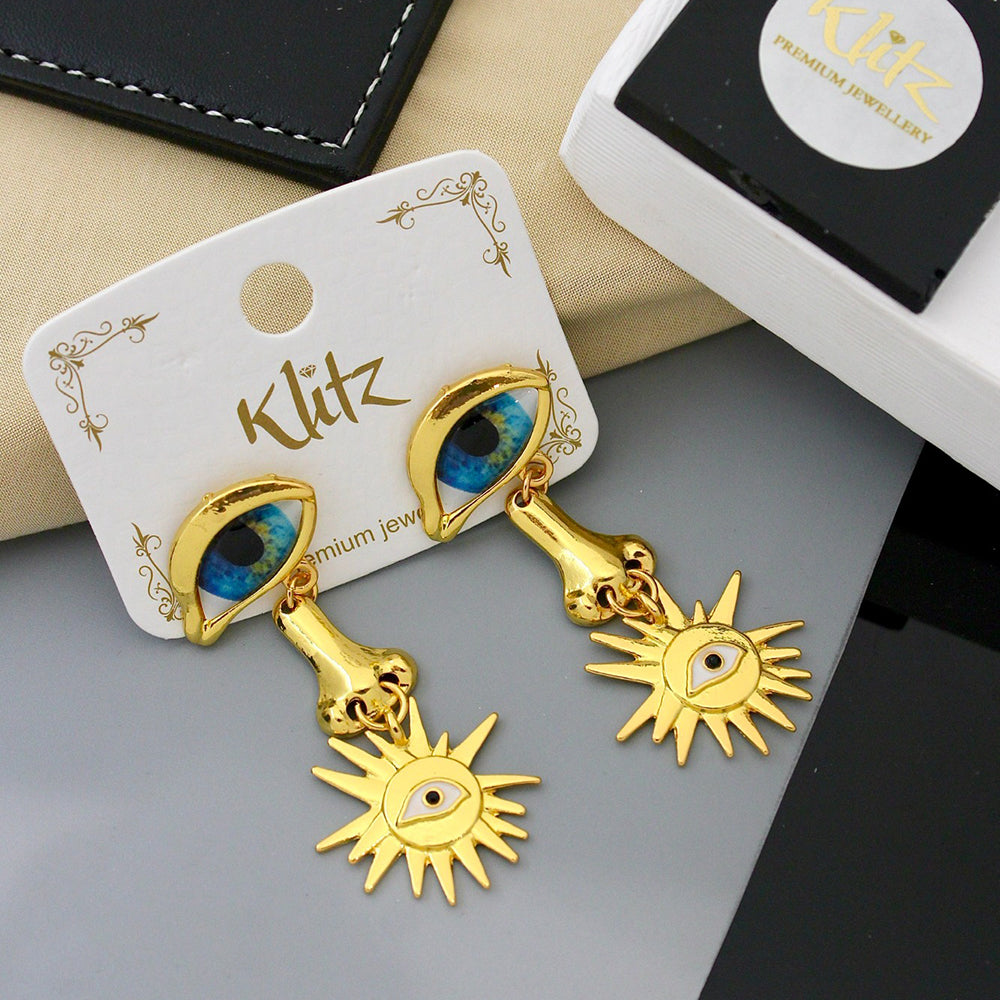 Klitz Trendy Artistic Eye Design Dangler Earrings