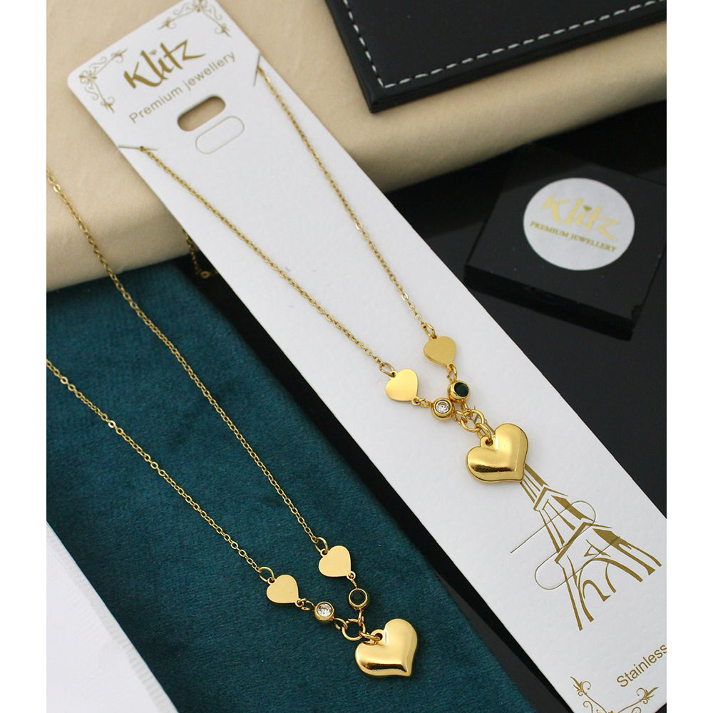 Klitz Minimal Heart Charm Snake Chain Necklace ( 1 Piece Only)