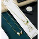 Klitz Crystal Minimal Butterfly Charm Snake Chain Necklace ( 1 Piece Only)