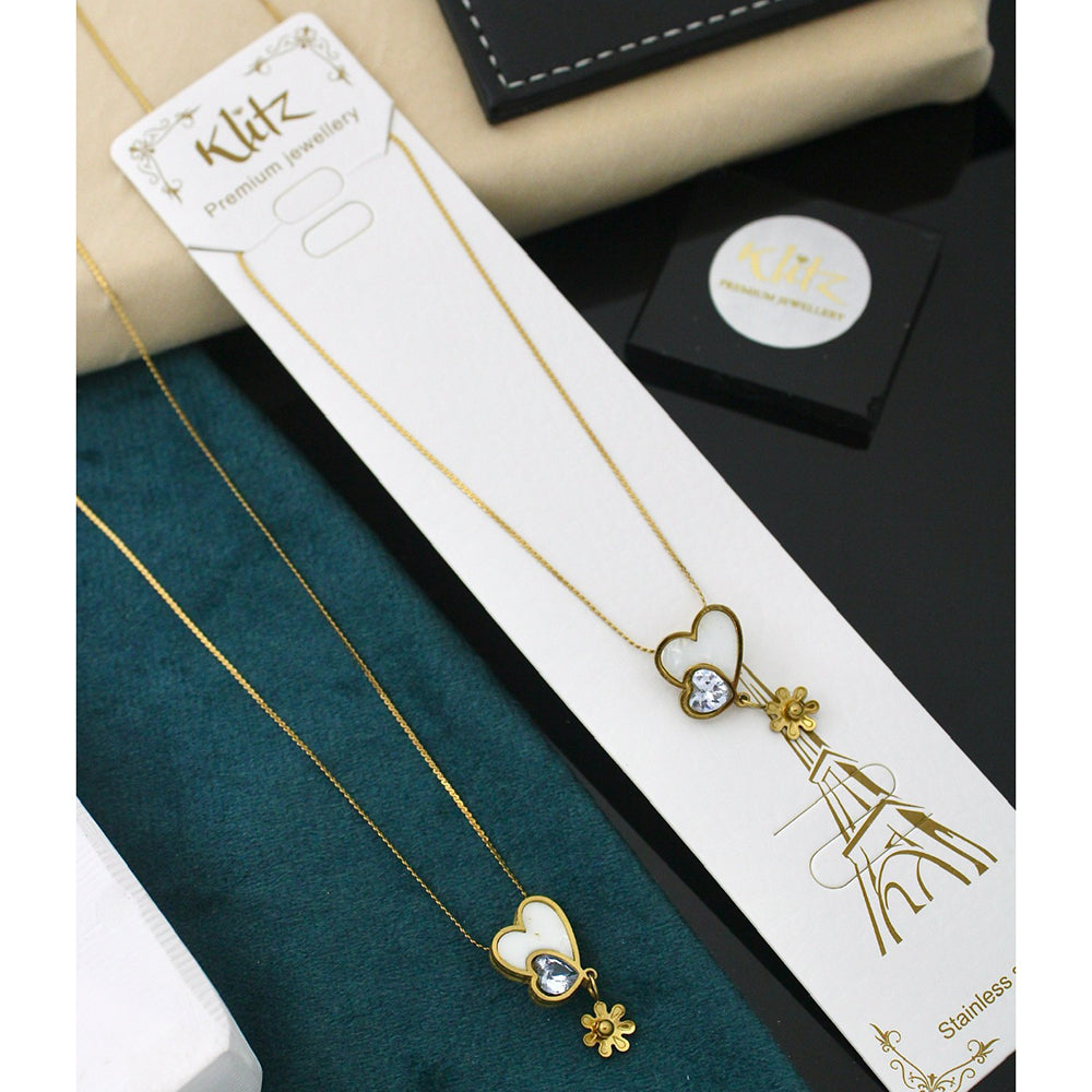 Klitz Minimal Heart Charm Snake Chain Necklace ( 1 Piece Only)