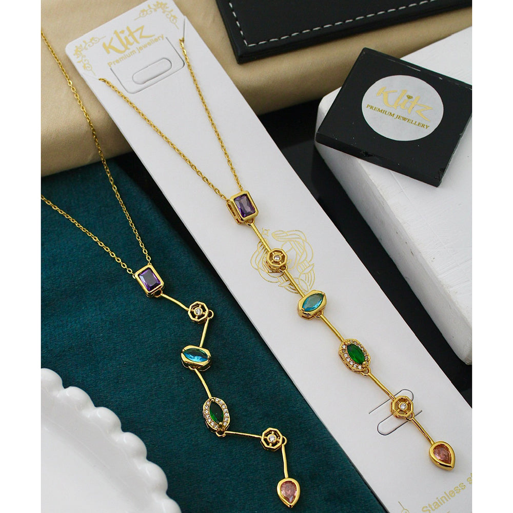 Klitz Sparkling Crystal Stone Necklace  ( 1 Piece Only)