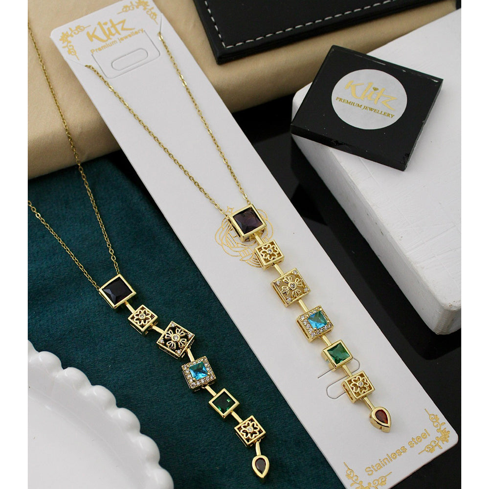 Klitz Sparkling Crystal Stone Necklace  ( 1 Piece Only)