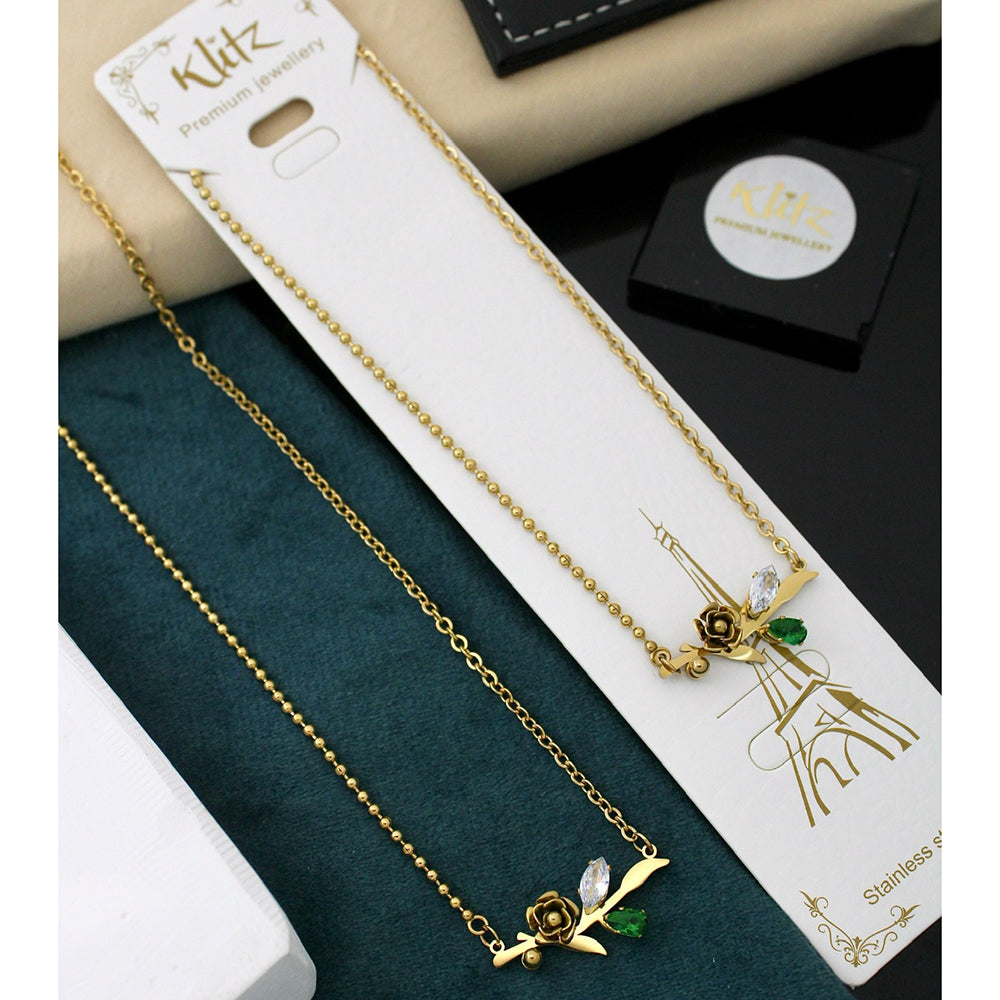 Klitz Sparkling Crystal Stone Necklace  ( 1 Piece Only)