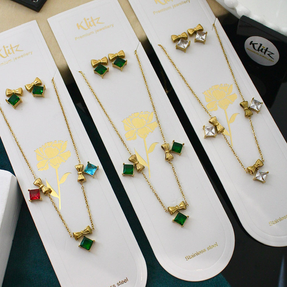 Klitz Sparkling Crystal Stone Necklace  ( 1 Piece Only)