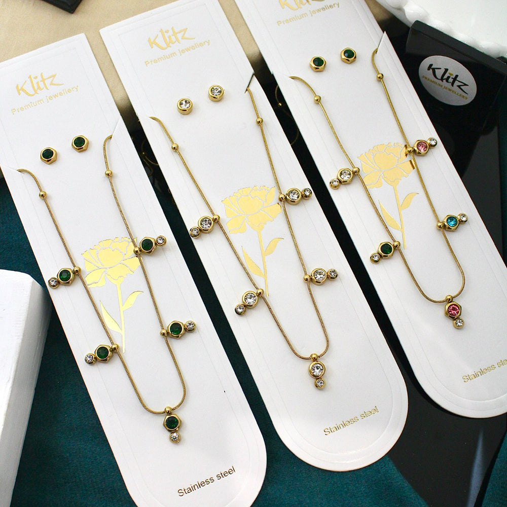 Klitz Sparkling Crystal Stone Necklace  ( 1 Piece Only)